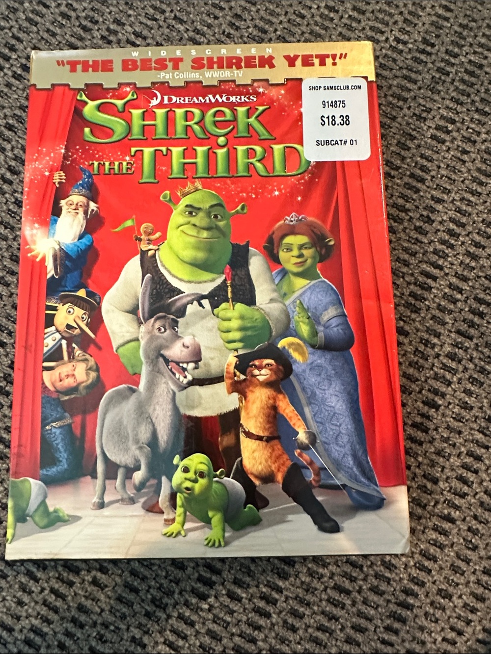 DreamWorks Shrek The Third DVD - Red & Green Illustrated Cover